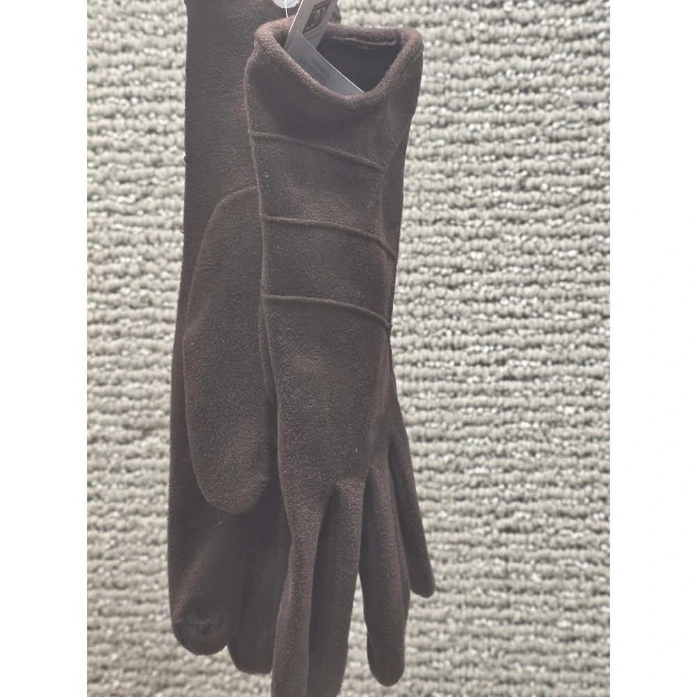 Charlie‎ Paige Women Brown Faux Suede Touchscreen Gloves SM/PM 408169 NEW